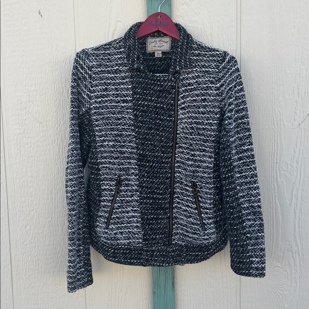 Lucky Brand Tweed Moto Jacket S Small